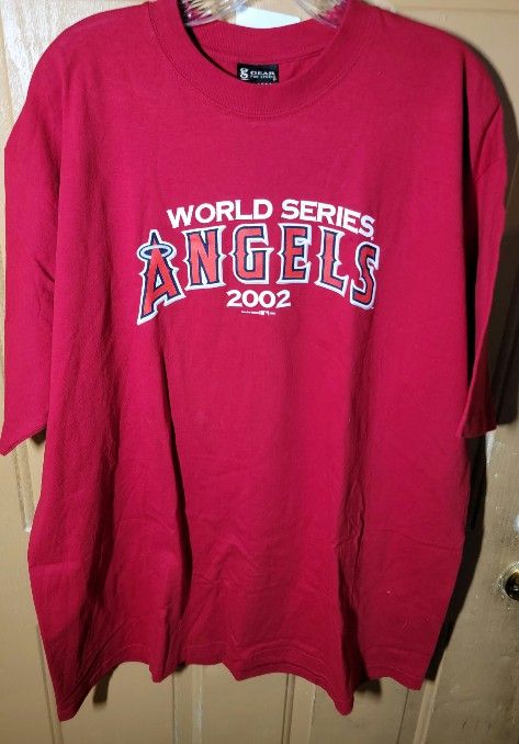 ANAHEIM ANGELS 2002 WORLD SERIES CHAMPIONSHIP HIGH QUALITY TSHIRT SIZE ...