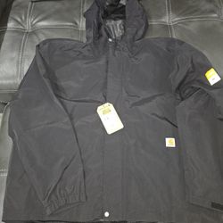 NWT Carhartt Men's Storm Defender Lightweight Size XXL Black Jacket $60