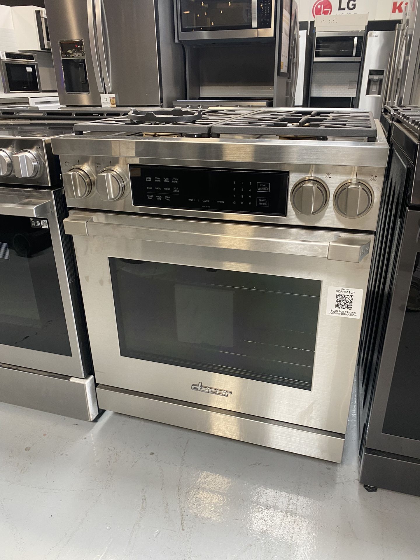 Silver Stainless Steel Dual Fuel Pro Range