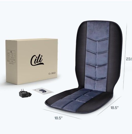 CILI Massage Chair Pad,Back Massager with Heat,Massage Seat Cushion with 10 Vibration Motors.