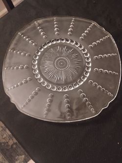 Vintage Federal Glass Columbia Clear Chop Plate