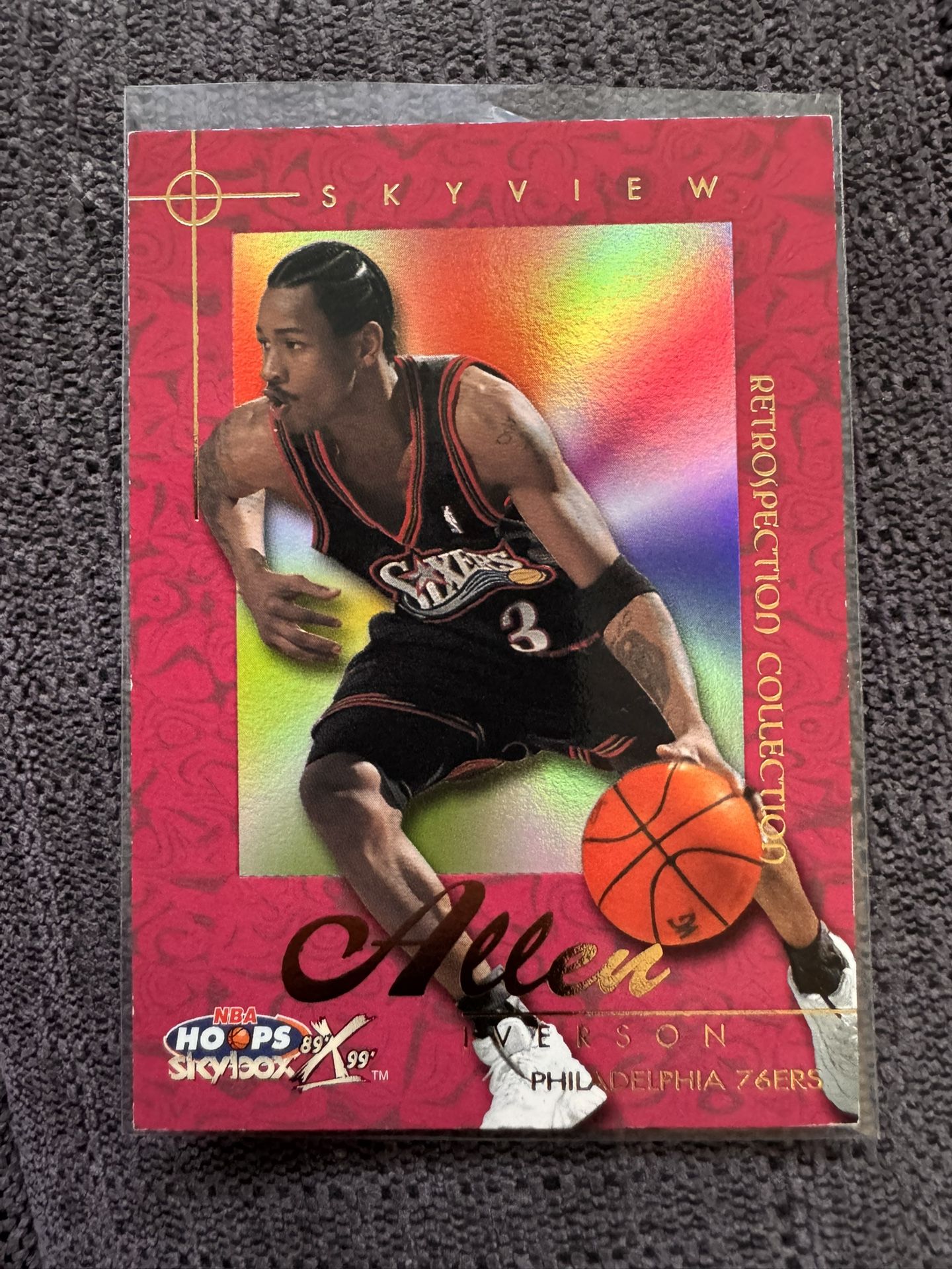 2000 Skybox NBA Hoops Allen Iverson Skyview Retospection Collection 76ers