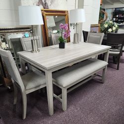 Dining Table 4 Chairs 1 Bench