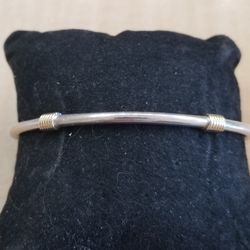 Sterling Silver and 18kt. Cuff Bracelet 