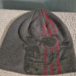 Gray Beanie With Skull Design