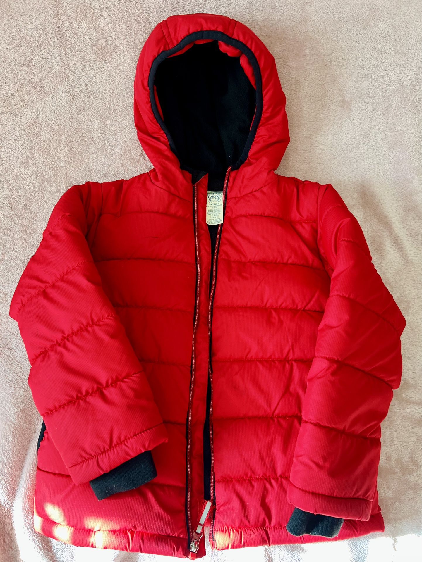 Faded Glory Fleece Line Puffer Jacket Size 6-7