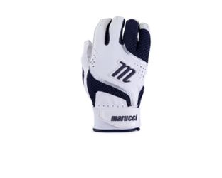 Marucci New Batting Gloves Small Adult Color: White/Navy Blue