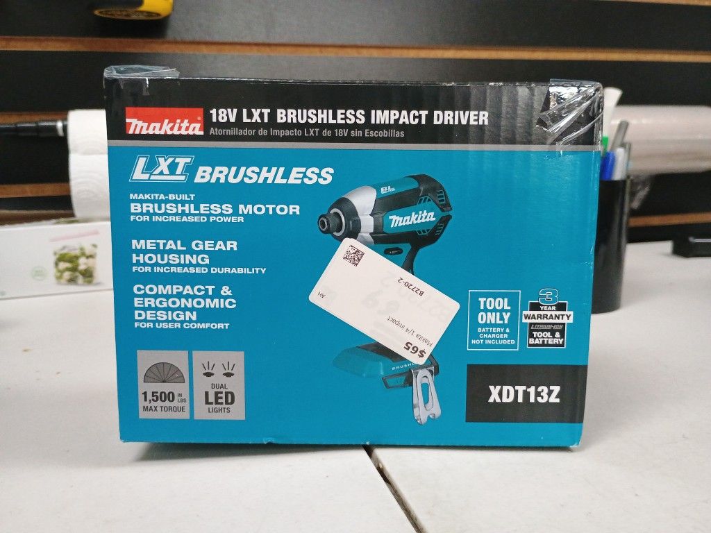 Makita 18V LXT® Lithium‑Ion Brushless Cordless Impact Driver, Tool Only