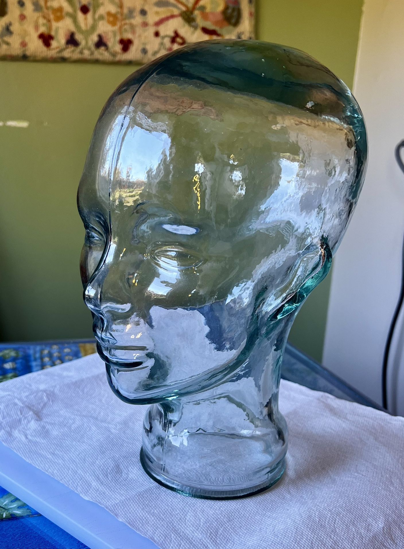 Vintage Transparent Glass Mannequin Head