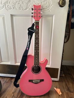 Daisy Rock Acoustic Guitar Pink with Case $50 obo