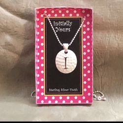 Initial Letter I Silver Plated Necklace 
