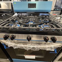 Frigidaire New Gas Range Stove Blue Stainless Steel | ($0 Down) | No Credit Needed