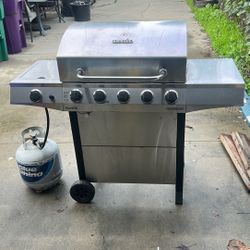 Five burner propane barbecue