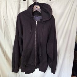 Faded Black Zippered Hoodie