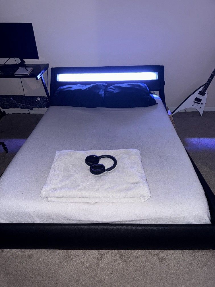 LED Black Bed Frame