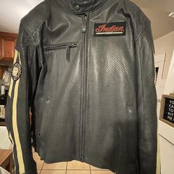 Indian Motorcycle Perforated Leather Jacket - Medium