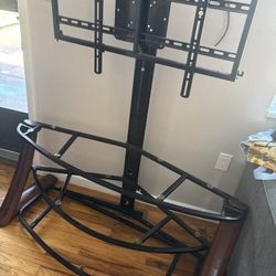 Tv Stand With Black Glass Shelves 