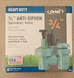 Orbit 3/4" Heavy Duty Anti-Siphon Sprinkler Valve