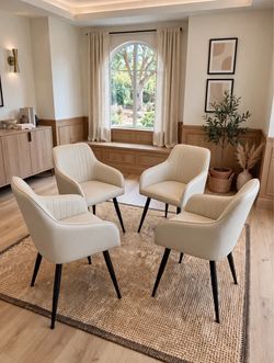 NEW Awonde Modern Faux Leather Dining Chairs Set of 2 Accent Chairs for Living Room Kitchen