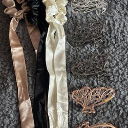 Hair Accessories Bow Scrunchies + Butterfly clips + hair ties