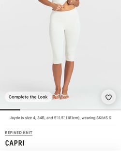 NWT Skims Women white refined knit white capri XS