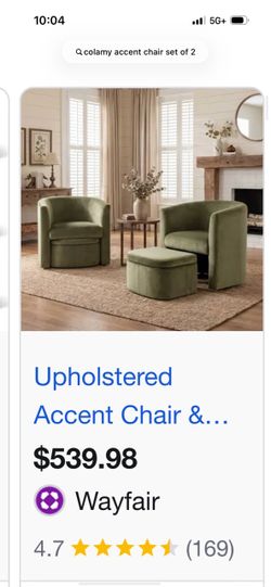 2 accent chairs Brand New: Colamy