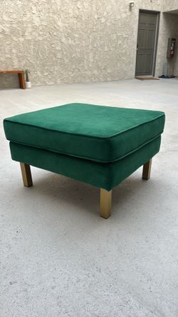 Albany Park Green Velvet Ottoman