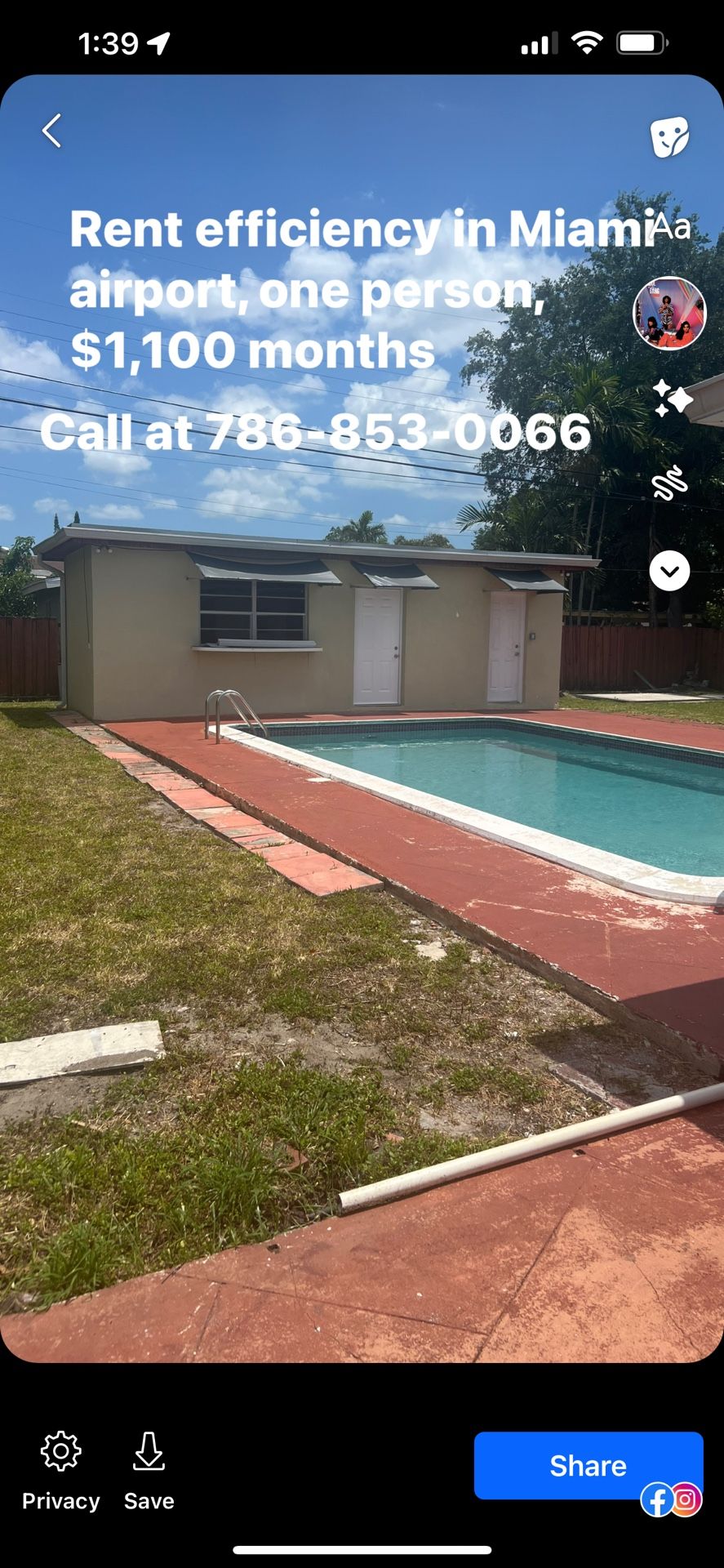 Rent Efficiency For One Person for Sale in Miami, FL OfferUp