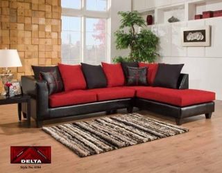 Brand New Red & Black Sectional