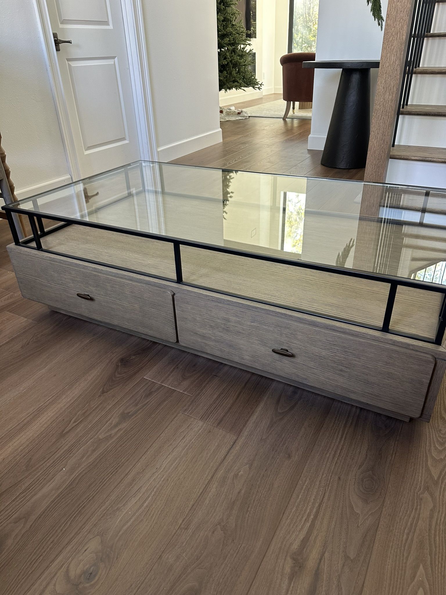 Rove Concepts Glass Display Coffee Table with Drawers
