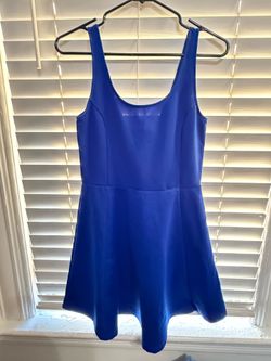 H&M Royal Blue Fit and Flare Dress Women’s US 10 Sleeveless Skater Dress