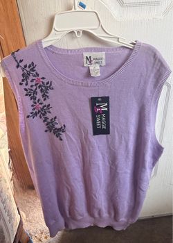 Maggie SWEET sleeveless sweater with beaded embroidery size 2X