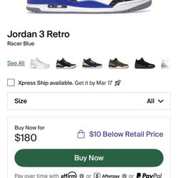 Jordan 3 Retro(Racer Blue)