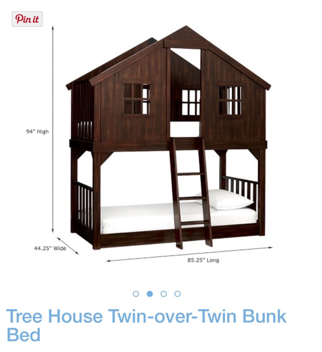 Tree House Twin Over Twin Bunkbed Mattresses Included
