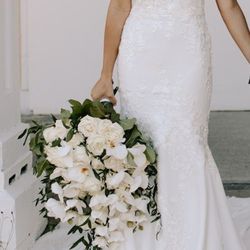 Very Beautiful Wedding Dress from Christina's Bridal with Veil,  Size 2-4