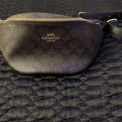 Coach Signature brown canvas belt bag