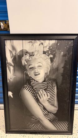 Framed Marilyn Monroe Black & White Photo Print