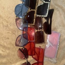 Stylish Sunglasses Bundle Lot – 11 Pairs | Oversized, Red, Rhinestone, Retro Y2K