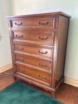 Vintage Solid Wood High-Boy Dresser (National of Mt. Airy)