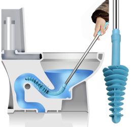 Toilet Plunger, Toilet Dredge Designed for Siphon-Type, Power Cleaned Toilet Pipe, Patented, Environmentally Friendly, Stainless Steel Handle with Wa