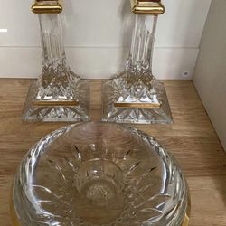 Waterford Lismore Crystal Candle Set