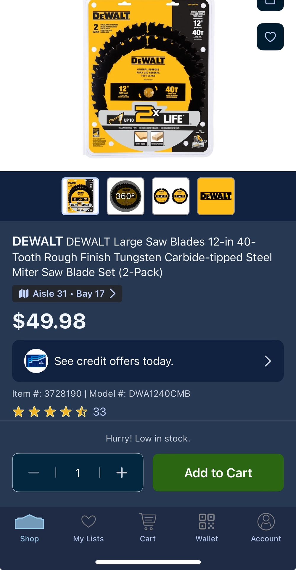 Brand New 12” DeWalt 2 Pack Miter Saw Blades