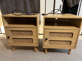 Rattan nightstands set of 2