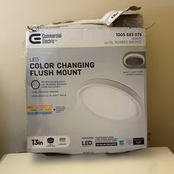 13” LED Flush Mount Ceiling Light – Color Changing, Dimmable (Commercial Electric)