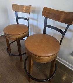 Solid Wood Bar Stools. New Fabric