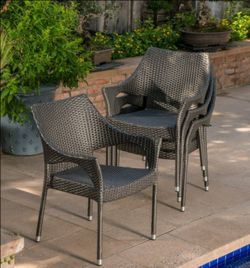 Outdoor patio wicker garden chairs
