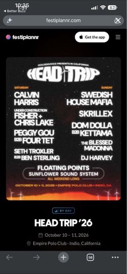 2 tickets for head trip $450 each ticket
