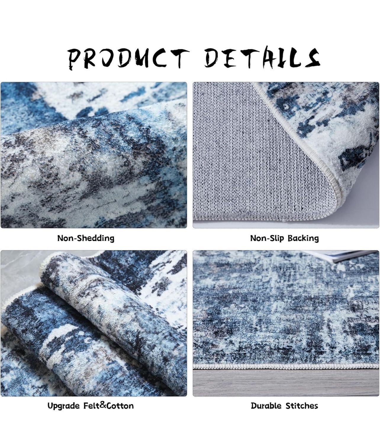 8x10 Rug Blue White And Gray