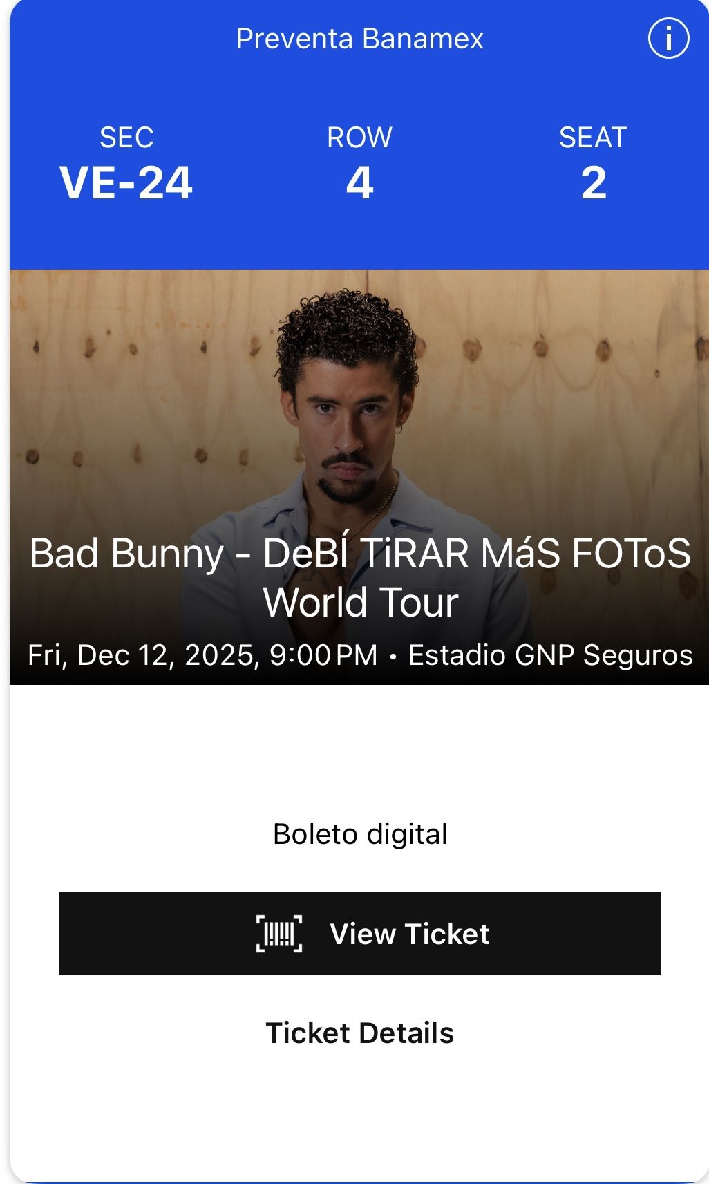 Bad Bunny Ticket