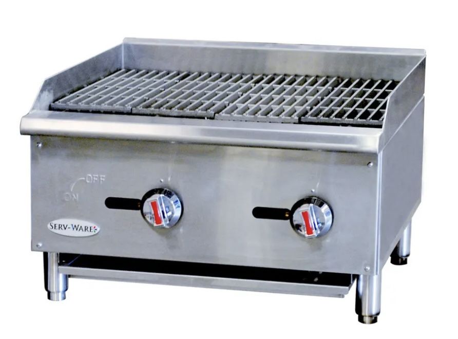 🔥Serv-Ware SCBS-24 24" Countertop Gas Radiant Charbroiler w/ (2) Burners, 60.000 BTU🔥